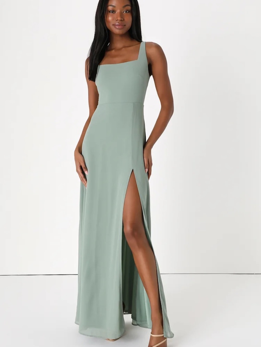 Lulus Sleeveless Women's Formal Dress (Sage Green) - Picture 2 of 6